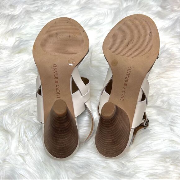 Lucky Brand Vaneesha stacked heel sandal 10 leather Boho Inspired - Picture 14 of 15